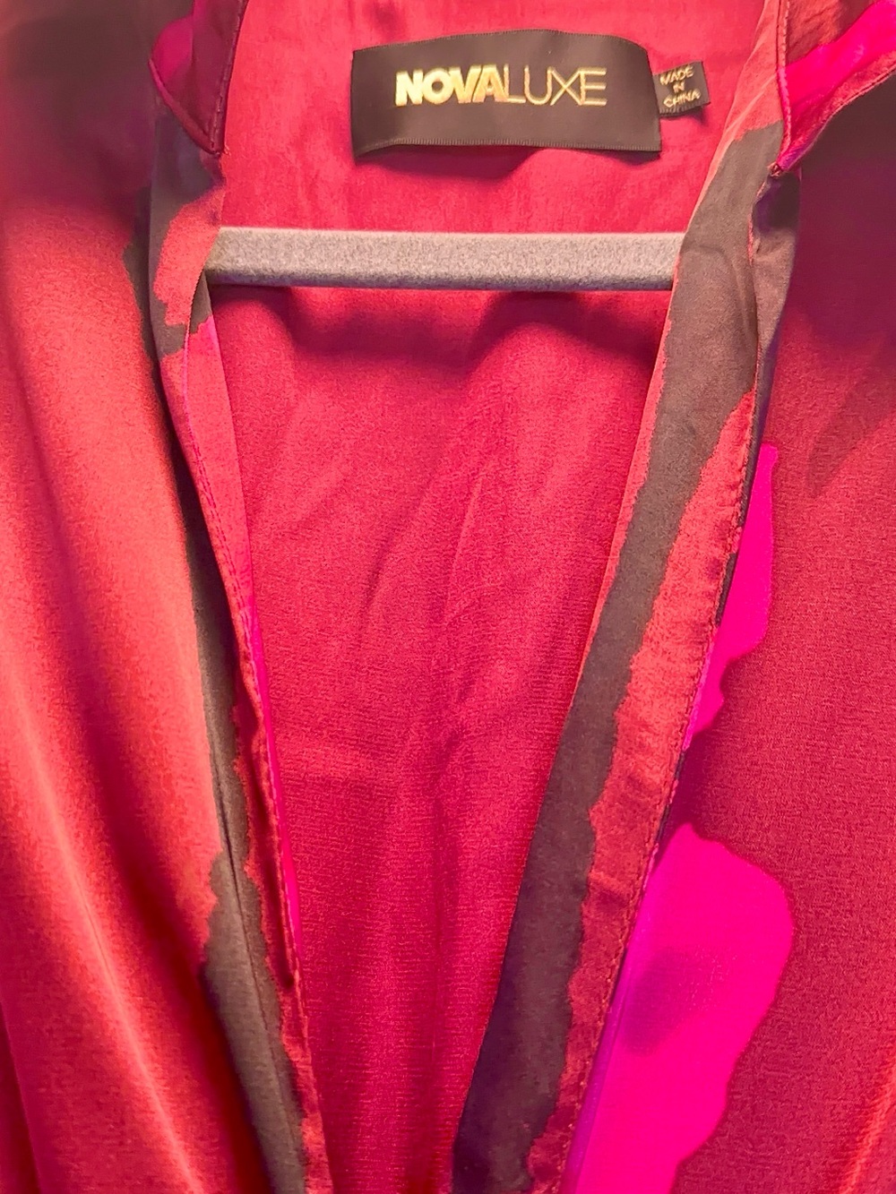 Gabriella Long Sleeve Maxi Dress-Fuchsia, Magenta and Burgundy - Picture 8 of 11